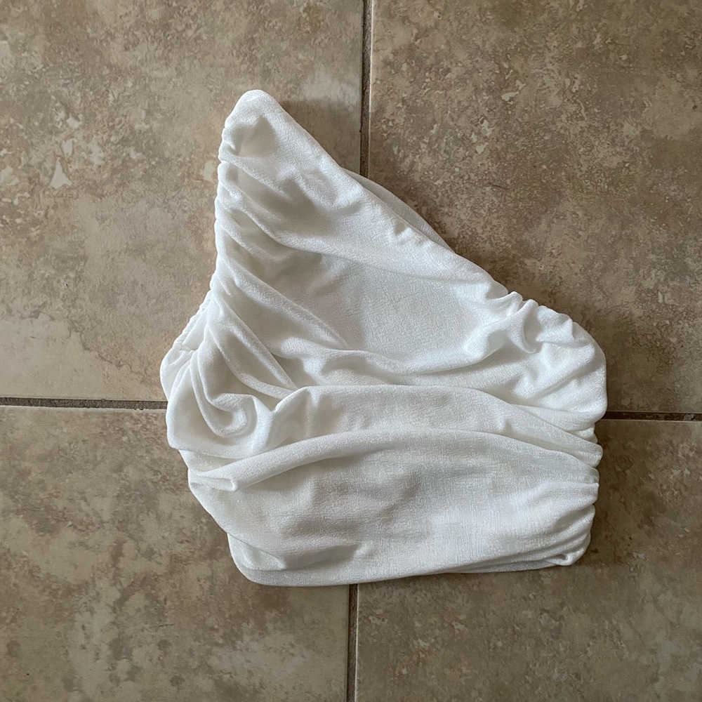 One Shoulder White Top